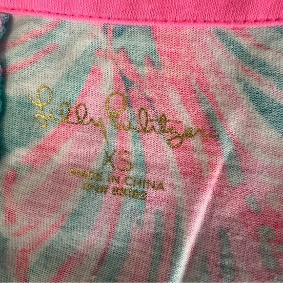 Lilly Pulitzer Charley Dress 3/4 Sleeve Casual Cotton Vibrant Pink Blue - Picture 2 of 7